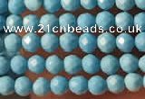 CTG2152 15 inches 2mm,3mm faceted round synthetic turquoise beads