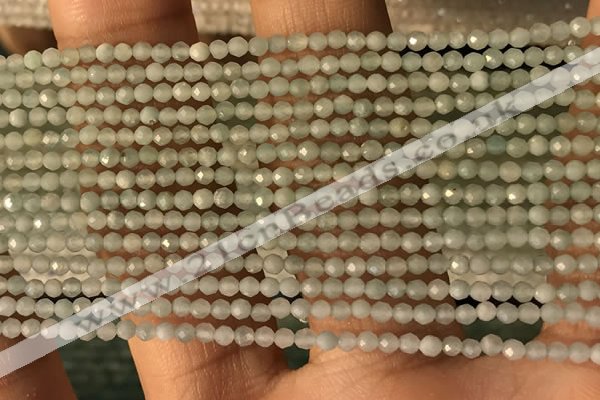 CTG2155 15 inches 2mm,3mm faceted round amazonite gemstone beads