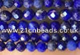 CTG2159 15 inches 2mm,3mm faceted round lapis lazuli beads