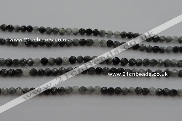 CTG216 15.5 inches 3mm faceted round tiny eagle eye jasper beads