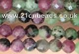 CTG2183 15 inches 2mm,3mm faceted round ruby zoisite beads