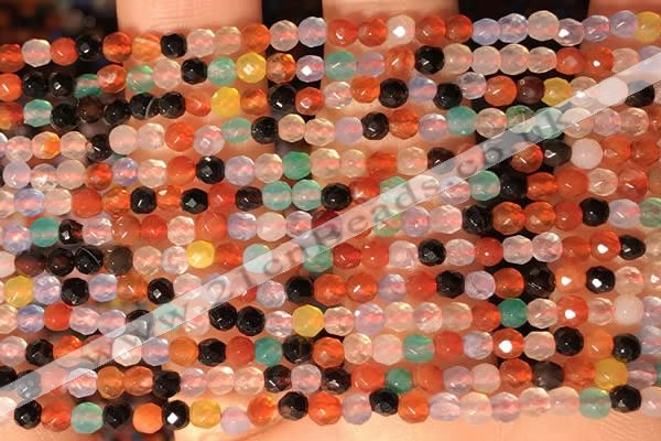 CTG2201 15 inches 2mm,3mm & 4mm faceted round agate gemstone beads