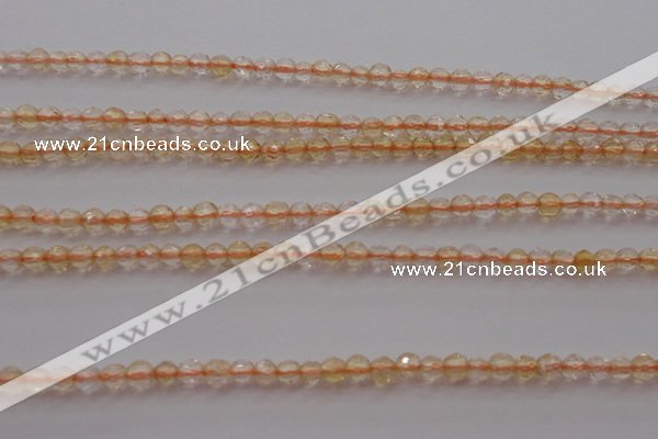 CTG221 15.5 inches 3mm faceted round tiny citrine beads