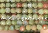 CTG2214 15 inches 2mm,3mm faceted round unakite gemstone beads