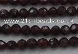 CTG222 15.5 inches 3mm faceted round tiny red garnet beads