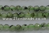 CTG224 15.5 inches 3mm faceted round tiny green rutilated quartz beads