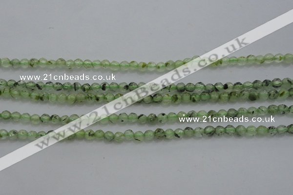 CTG224 15.5 inches 3mm faceted round tiny green rutilated quartz beads