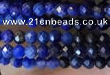 CTG2241 15 inches 2mm faceted round natural lapis lazuli beads