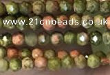 CTG2252 15 inches 2mm faceted round unakite gemstone beads