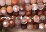 CTG2253 15 inches 2mm faceted round south red agate beads