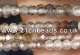 CTG2257 15 inches 2mm faceted round Multicolor rutilated quartz beads