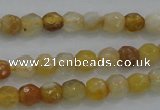 CTG226 15.5 inches 3mm faceted round tiny yellow botswana agate beads