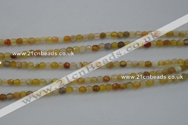 CTG226 15.5 inches 3mm faceted round tiny yellow botswana agate beads