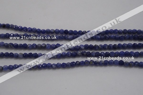 CTG227 15.5 inches 3mm faceted round tiny sodalite gemstone beads