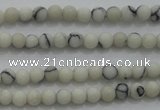 CTG250 15.5 inches 2mm round tiny white howlite turquoise beads