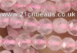 CTG2500 15.5 inches 4mm faceted round rose quartz beads