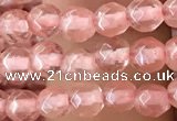CTG2501 15.5 inches 4mm faceted round cherry quartz beads