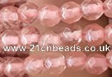 CTG2501 15.5 inches 4mm faceted round cherry quartz beads