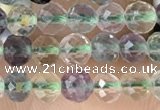 CTG2509 15.5 inches 4mm faceted round fluorite beads wholesale