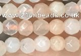 CTG2518 15.5 inches 4mm faceted round pink aventurine beads