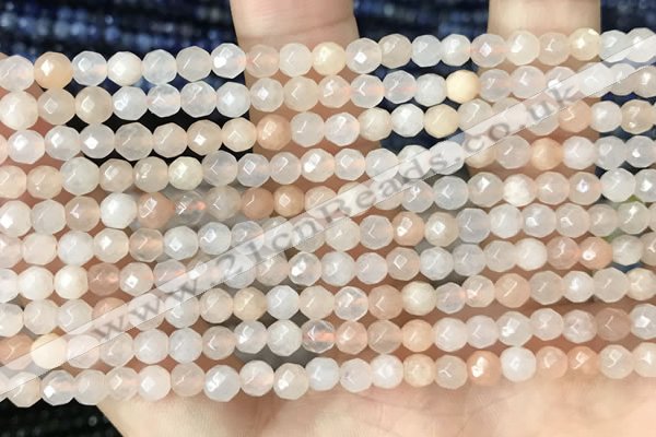 CTG2518 15.5 inches 4mm faceted round pink aventurine beads