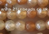 CTG2519 15.5 inches 4mm faceted round red aventurine beads