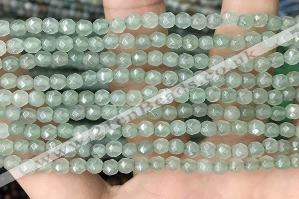 CTG2521 15.5 inches 4mm faceted round green aventurine beads