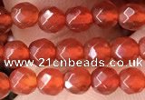 CTG2531 15.5 inches 4mm faceted round red agate beads wholesale