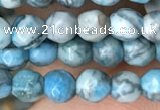 CTG2535 15.5 inches 4mm faceted round blue crazy lace agate beads