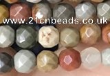 CTG3551 15.5 inches 4mm faceted round imperial jasper beads