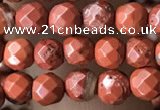 CTG3554 15.5 inches 4mm faceted round red jasper beads