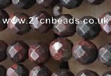 CTG3564 15.5 inches 4mm faceted round brecciated jasper beads