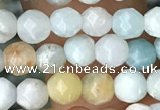 CTG3571 15.5 inches 4mm faceted round amazonite beads wholesale