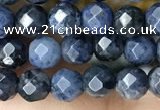 CTG3574 15.5 inches 4mm faceted round dumortierite beads