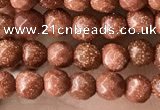 CTG3590 15.5 inches 4mm faceted round goldstone beads wholesale