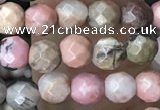 CTG3592 15.5 inches 4mm faceted round rhodonite beads wholesale