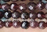 CTG3593 15.5 inches 4mm faceted round garnet beads wholesale