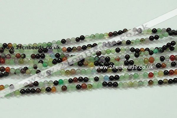 CTG38 15.5 inches 2mm round tiny multi-color agate beads wholesale