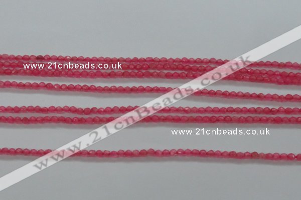 CTG402 15.5 inches 2mm faceted round tiny dyed candy jade beads