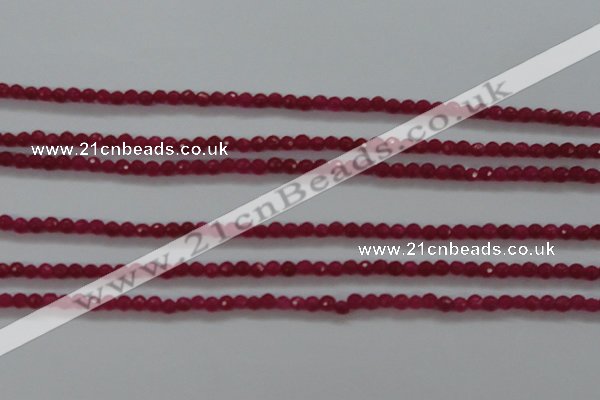 CTG403 15.5 inches 2mm faceted round tiny dyed candy jade beads