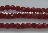 CTG404 15.5 inches 2mm faceted round tiny dyed candy jade beads