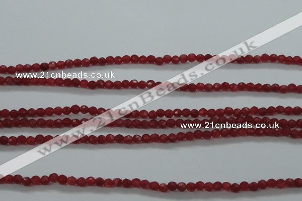 CTG404 15.5 inches 2mm faceted round tiny dyed candy jade beads