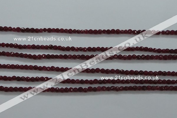 CTG405 15.5 inches 2mm faceted round tiny dyed candy jade beads
