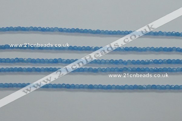 CTG409 15.5 inches 2mm faceted round tiny dyed candy jade beads