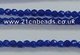 CTG412 15.5 inches 2mm faceted round tiny dyed candy jade beads