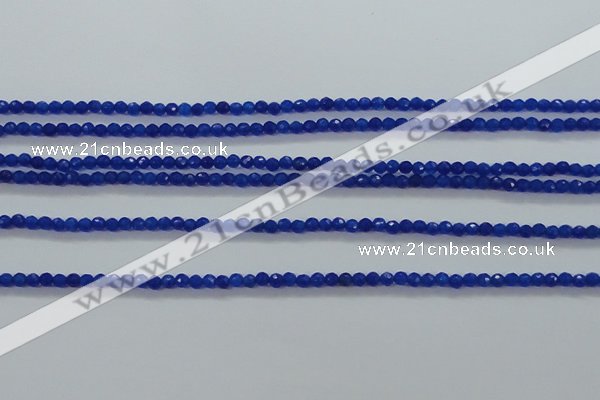 CTG412 15.5 inches 2mm faceted round tiny dyed candy jade beads