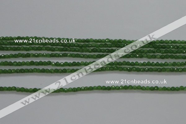 CTG416 15.5 inches 2mm faceted round tiny dyed candy jade beads