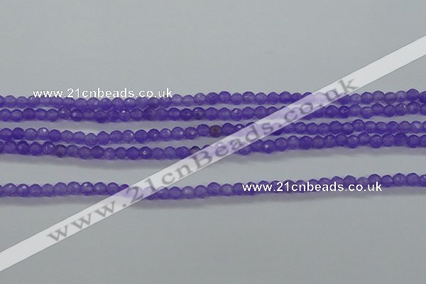 CTG421 15.5 inches 3mm faceted round tiny dyed candy jade beads