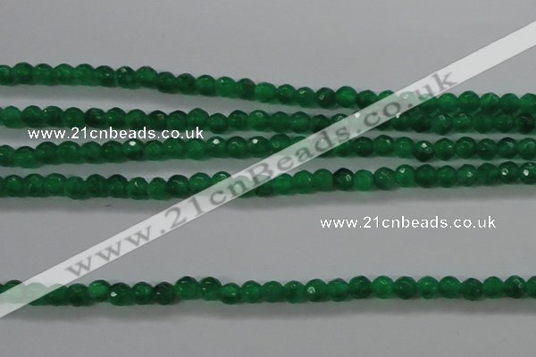 CTG422 15.5 inches 3mm faceted round tiny dyed candy jade beads