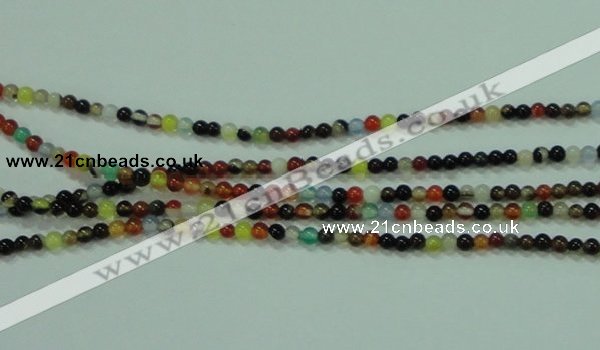 CTG50 15.5 inches 2mm round tiny multi-color agate beads wholesale